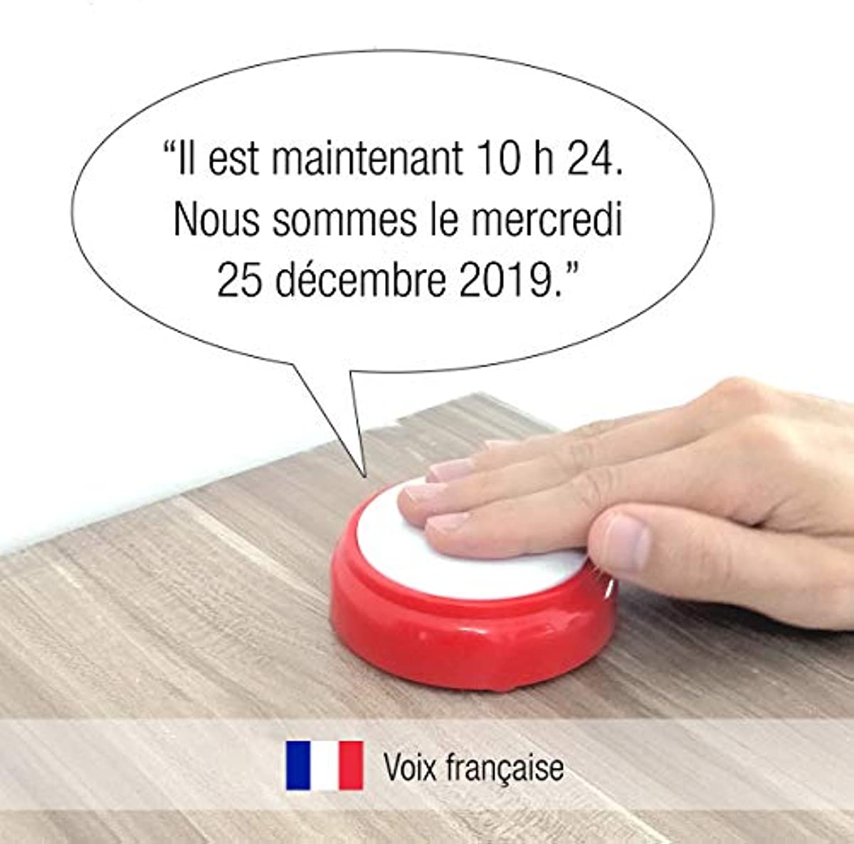 French Talking Clock - Horloge Parlante Voix Française - Telling Time in French for The Visually Impaired, Blind, Elderly, Alzheimer\'s - Speaking Clock Français