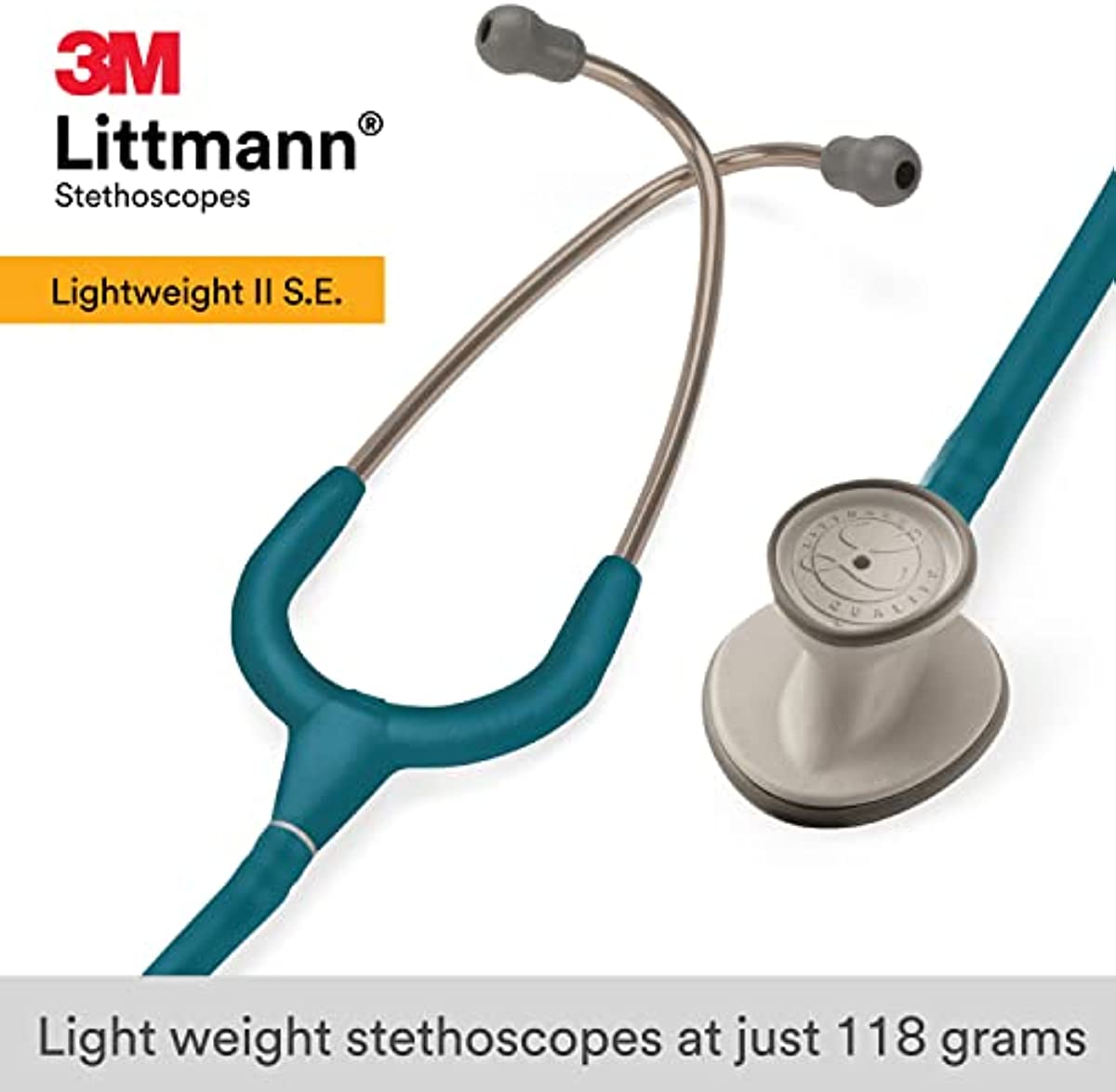 3M Littmann Lightweight II S.E. Stethoscope, Caribbean Blue Tube, 28 inch, 2452