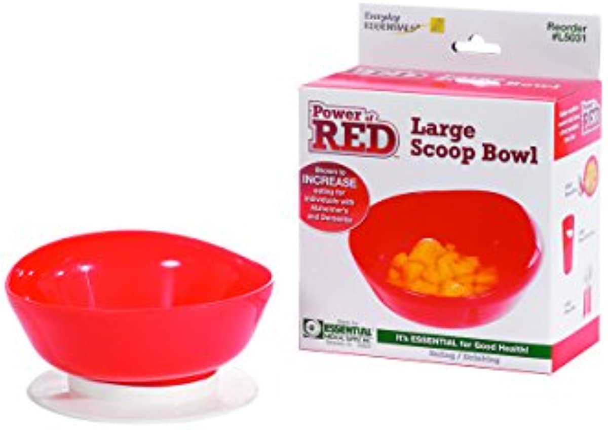 Essential Medical Supply Power of Red Scoop Bowl for Alzheimers and Dementia