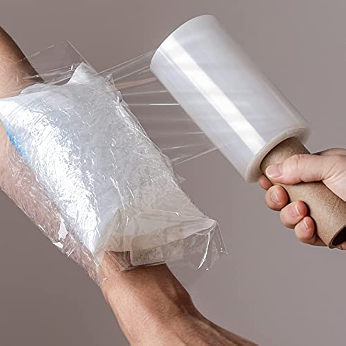 Wrap Plastic Film with Handle Plastic Bags for Ice Tattoo Plastic Wrap Suitable for Athletic Trainers to Hold Ice Packs in Place for Moving Supplies Stretch Wrap Shrink Wrap,5 Inches x 500 ft (1 Pcs)