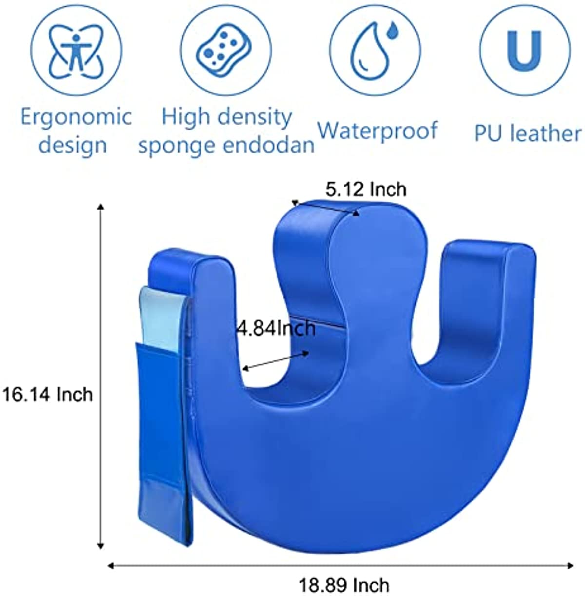 Duzzy Patient Turning Device, Turnover Device for Bedridden Elderly Patients, Waterproof Detachable PU Leather Turning Pillow, Lift Assist Nursing Help The Bedridden Patient Products (Blue)