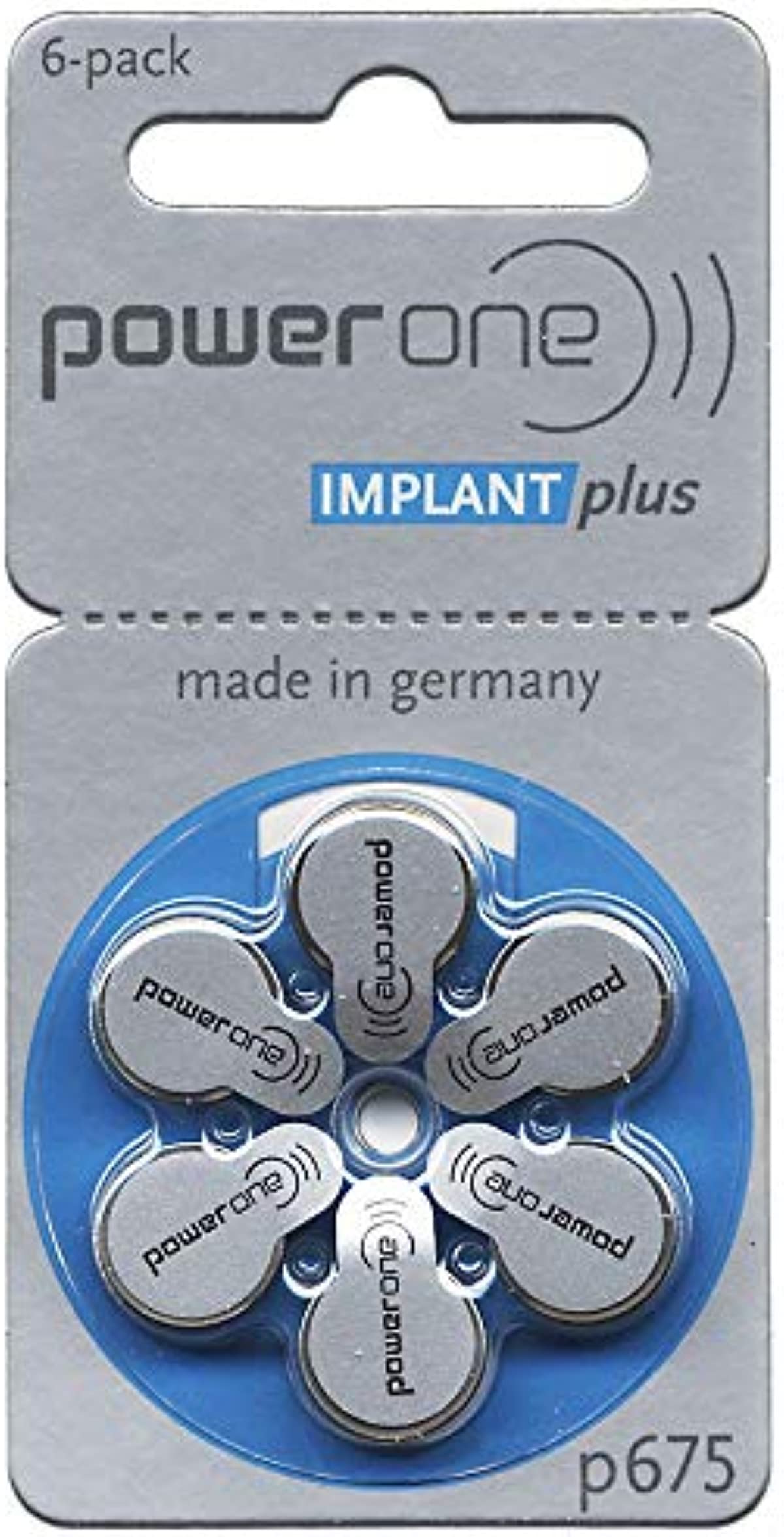 120 x Size p675 PowerOne IMPLANT Plus Cochlear Hearing Aid Batteries