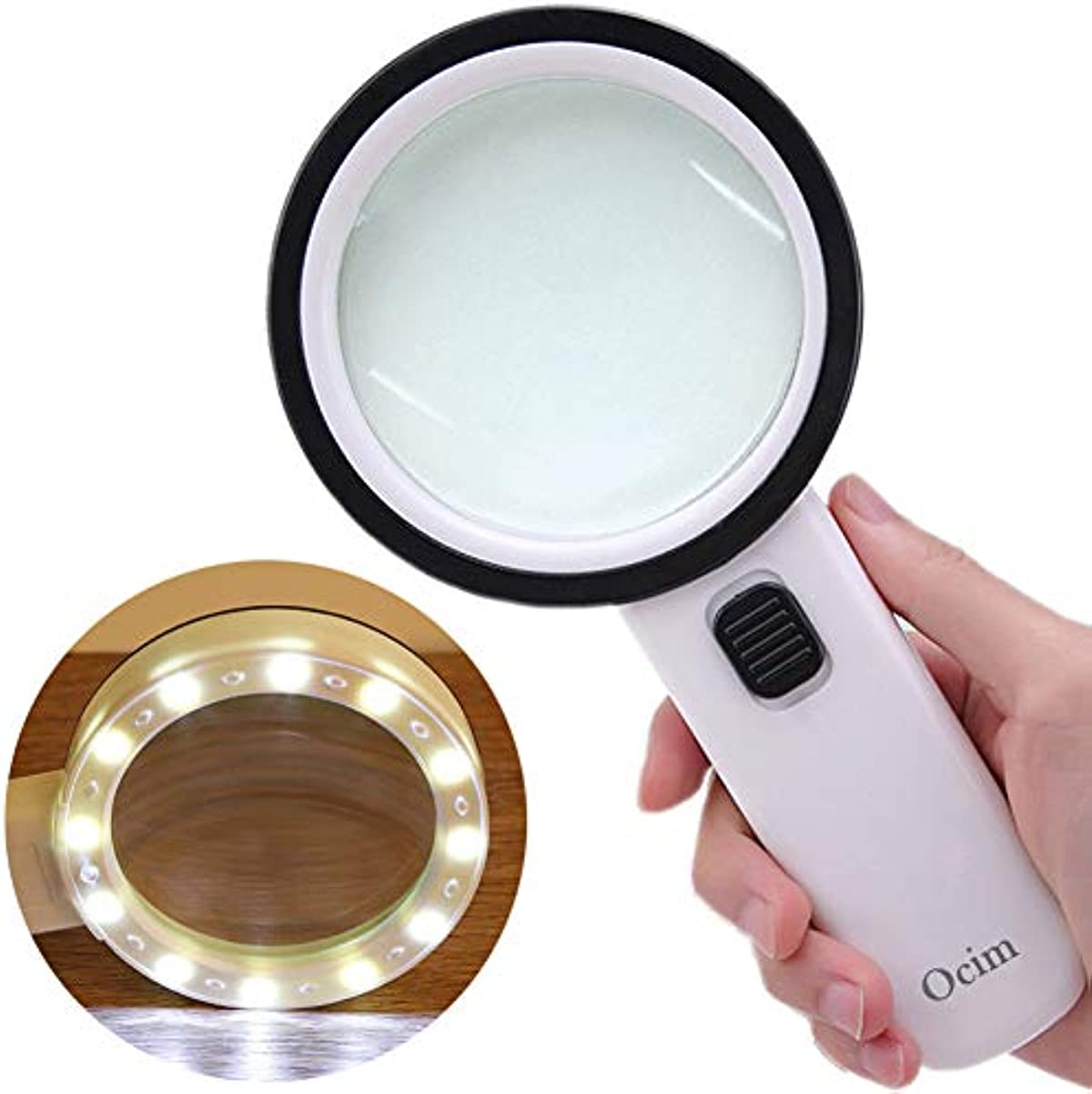 Magnifying Glass with Light,30X High Power Jumbo Lighted Magnifiers Lens for Seniors Reading Small Print,Stamps, Map,Inspection, Macular Degeneration