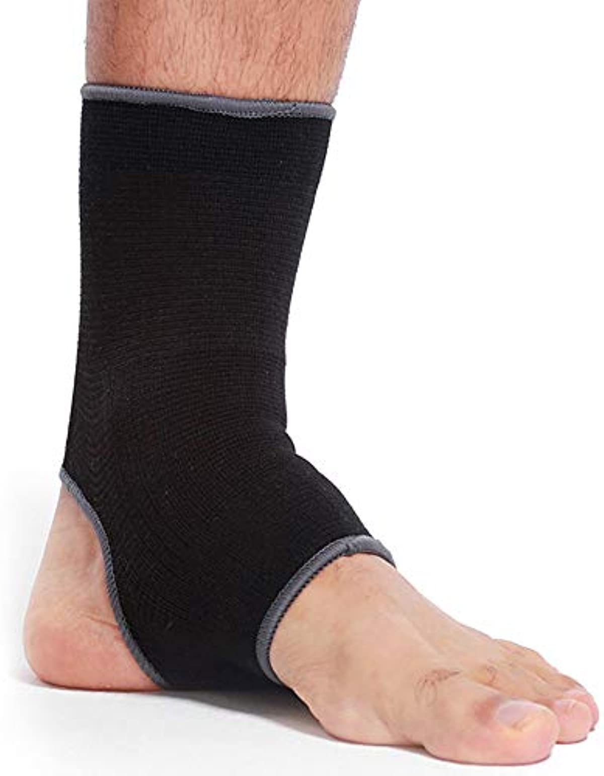 NEOTech Care Ankle Support Sleeve (1 Unit) - Open Heel, Light, Elastic & Breathable Knitted Fabric - Medium Compression - For Men, Women, Kids - Right or Left Foot - Black Color (Size S)