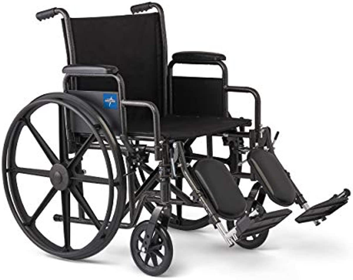 Medline Wheelchair, Swing-Back Desk-Length Arms And Elevating Leg Rests, 18\" x 16\" Seat (W x D)