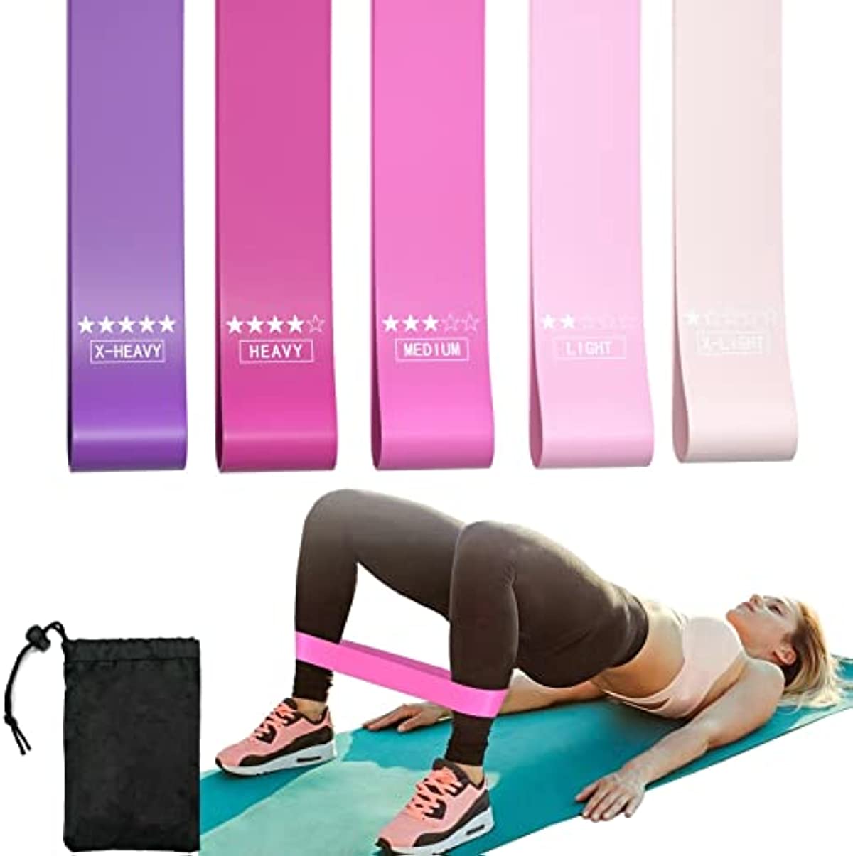 Resistance Band, Workout Equipment Work from Home, Exercise Equipment for Squat, Leg, Glute, Thigh, Fitness and Home Workout, Non Slip Booty Bands for Women, Gym Accessories for Yoga