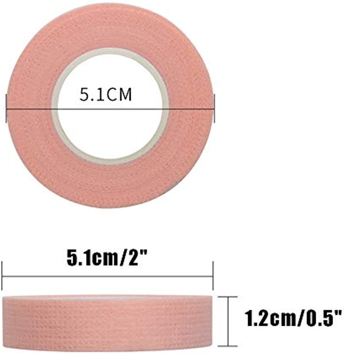 6 Rolls PE Micropore Medical Tape Roll for Individual Eyelash Extensions,1/2\'\' x 10 Yards - Individual Package (Pink)