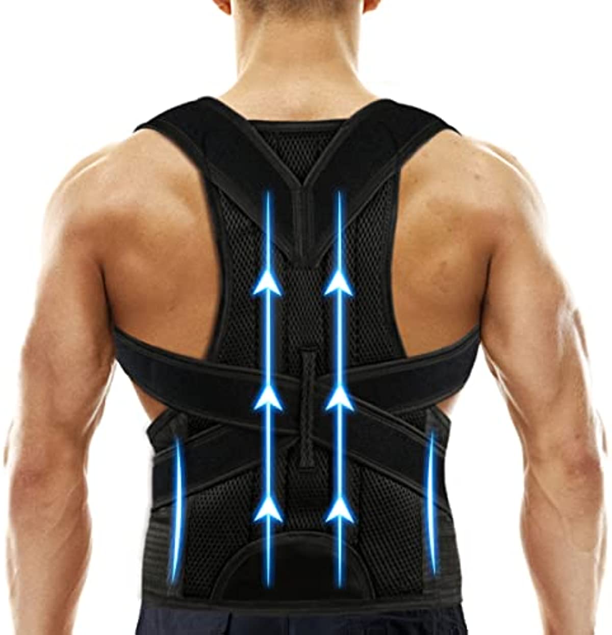 Back Brace Posture Corrector for Women and Men - Relief for Waist, Back and Shoulder Pain - Adjustable and Breathable Posture Back Brace - Improve Back Posture and Provide Lumbar Support M(29\"-33\")