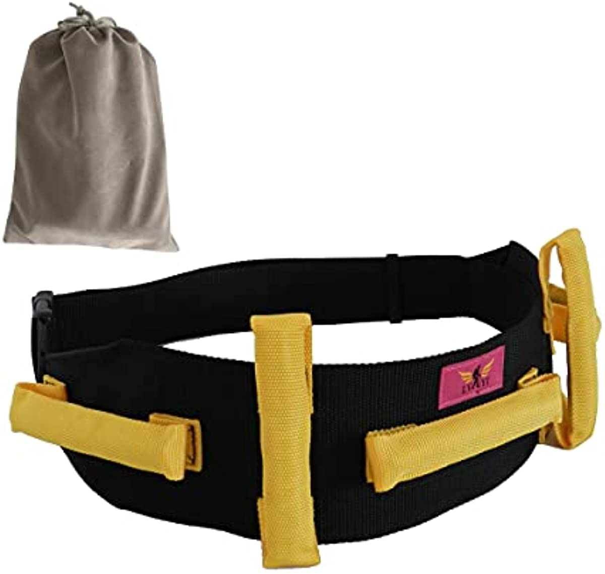 TripWing Transfer Gait Belt with Handles and Quick Release Buckle - Elderly Patient Walking Ambulation Assist Mobility Aid (55\" L x 4\" W, Solid Handle)
