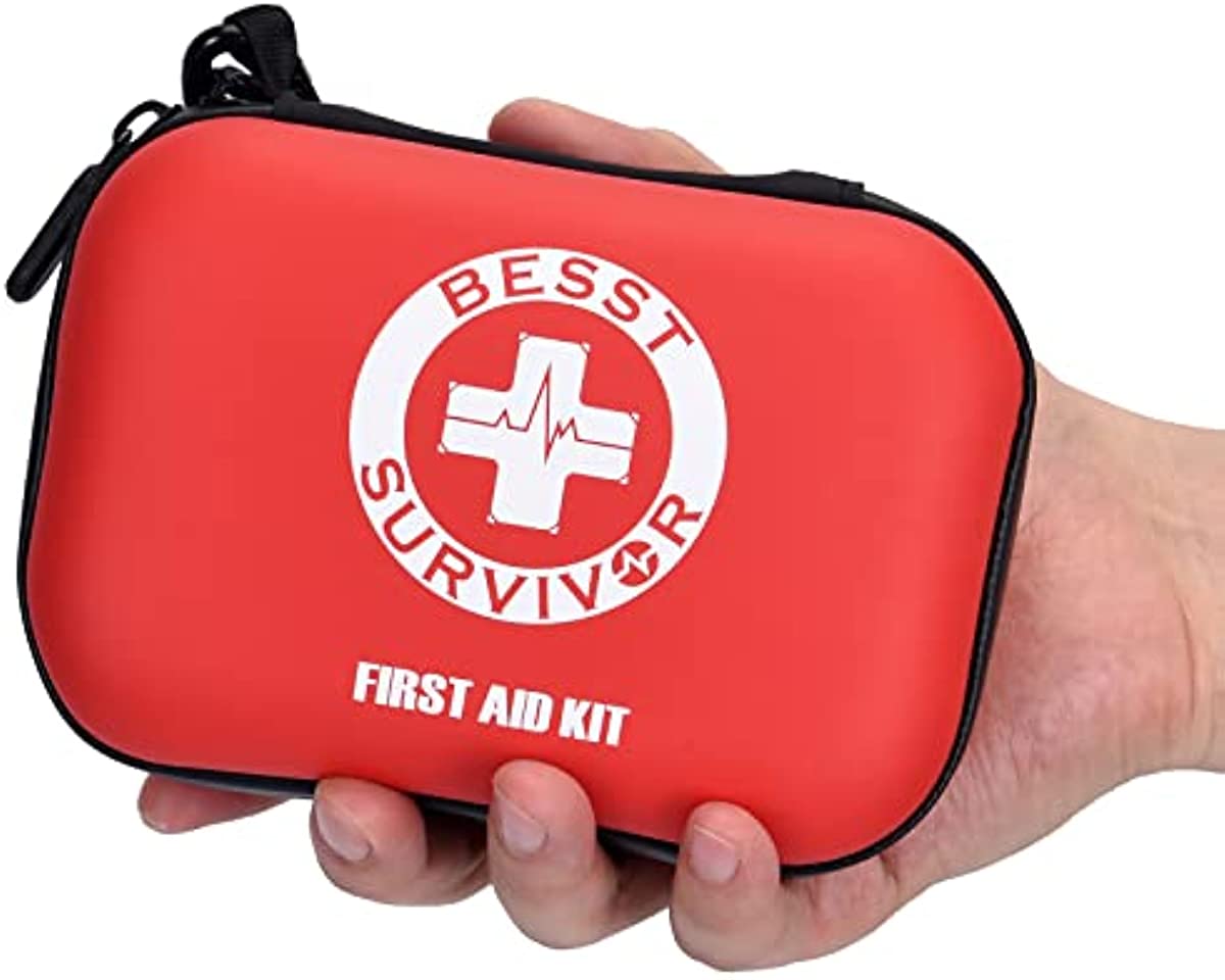 Portable First Aid Kit -Small First Aid Kit, Compact Medical Kits with Compartments EVA Case for Camping, Hiking, Car, Home,Sports - Emergency & Medical Supplies