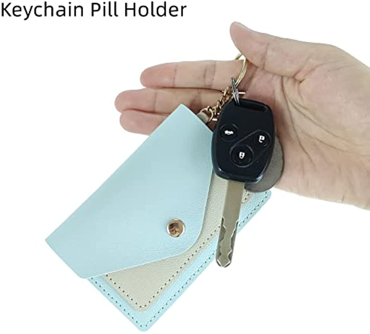 STERCULIA Birth Control Pill Case/Wallet PU Leather Medicine Holder Keychain Envelope Purse(Dark Pink)