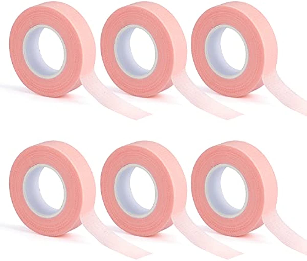 6 Rolls PE Micropore Medical Tape Roll for Individual Eyelash Extensions,1/2\'\' x 10 Yards - Individual Package (Pink)