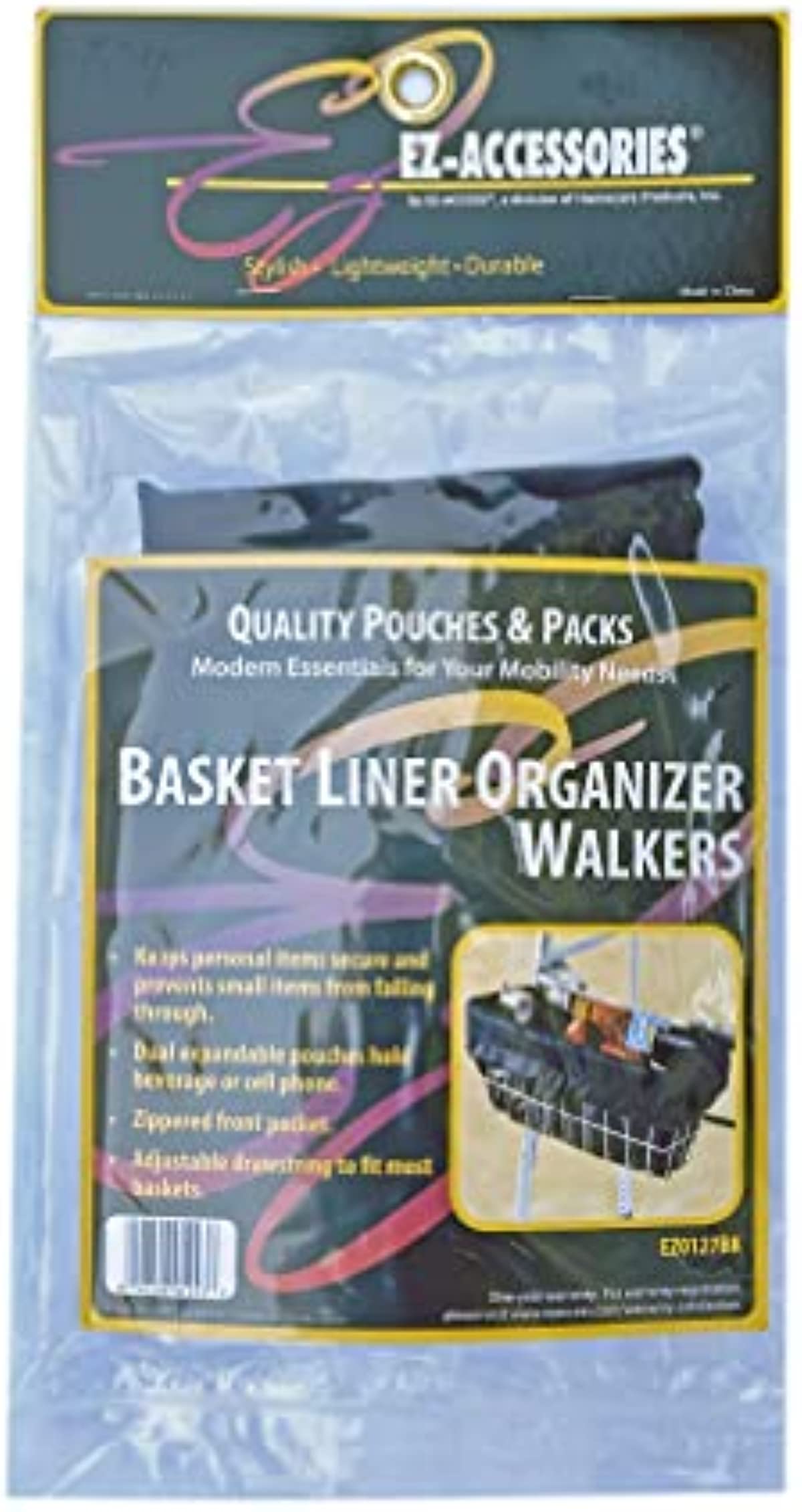 EZ-ACCESS EZ-ACCESSORIES Walker Basket Liner with Pockets
