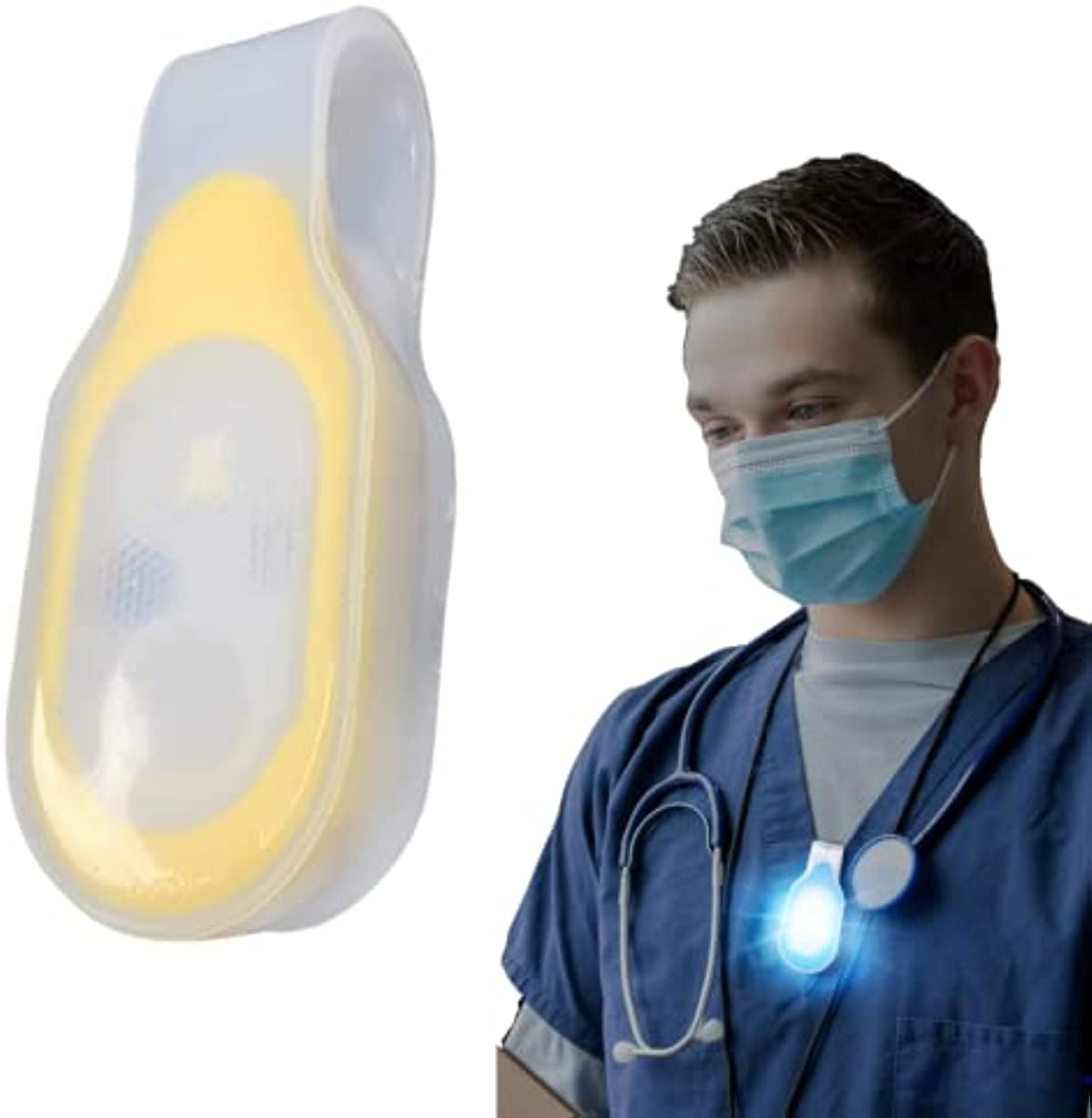 First Lifesaver LED Flashlight Clip On Nursing Night Light Hands Free Strong Magnetic Grip for Night Shift (Yellow)