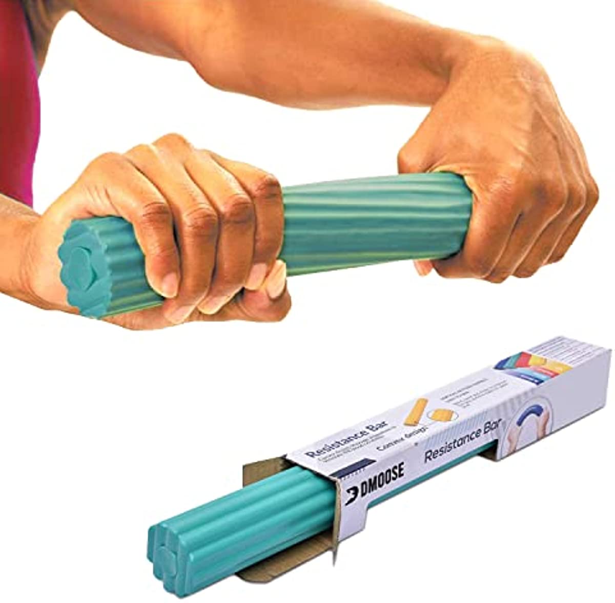 DMoose Flexbar for Physical Therapy, Relieves Tendonitis Pain & Improve Grip Strength, Strong and Flexible Non-slip Grip, Resistance Bar for Injury Recovery, Forearm Therapy & Tennis Elbow Treatment