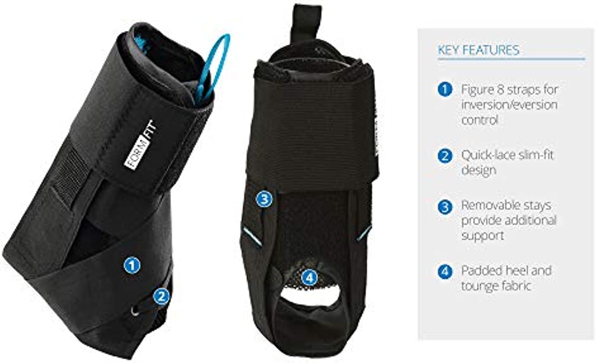 Ossur FormFit Ankle Brace with Speedlace & Figure 8 Straps | Single Pull Closure & Removable Semi-Rigid Stays | Ankle Immobilization Post Injury or Prophylactic Use | Durable Material (X-Small)
