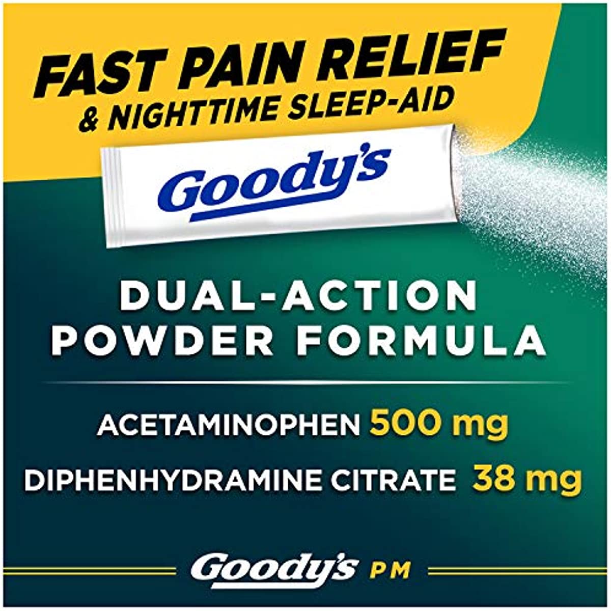 Goody\'s PM Nighttime Powder, Dissolve Packs for Pain with Sleeplessness, 6 Individual Packets, 12 Pack
