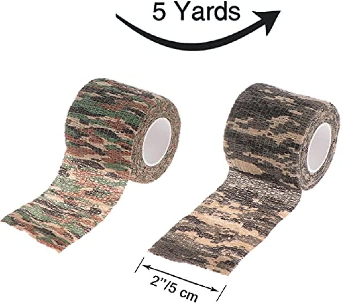 YEEBECA 12 Rolls Sports Tape Athletic, Self Adherent Cohesive Wrap Bandages for Outdoor Sports and Equipment Decoration, Athletic Tape 2 inch - 5 Yards Each