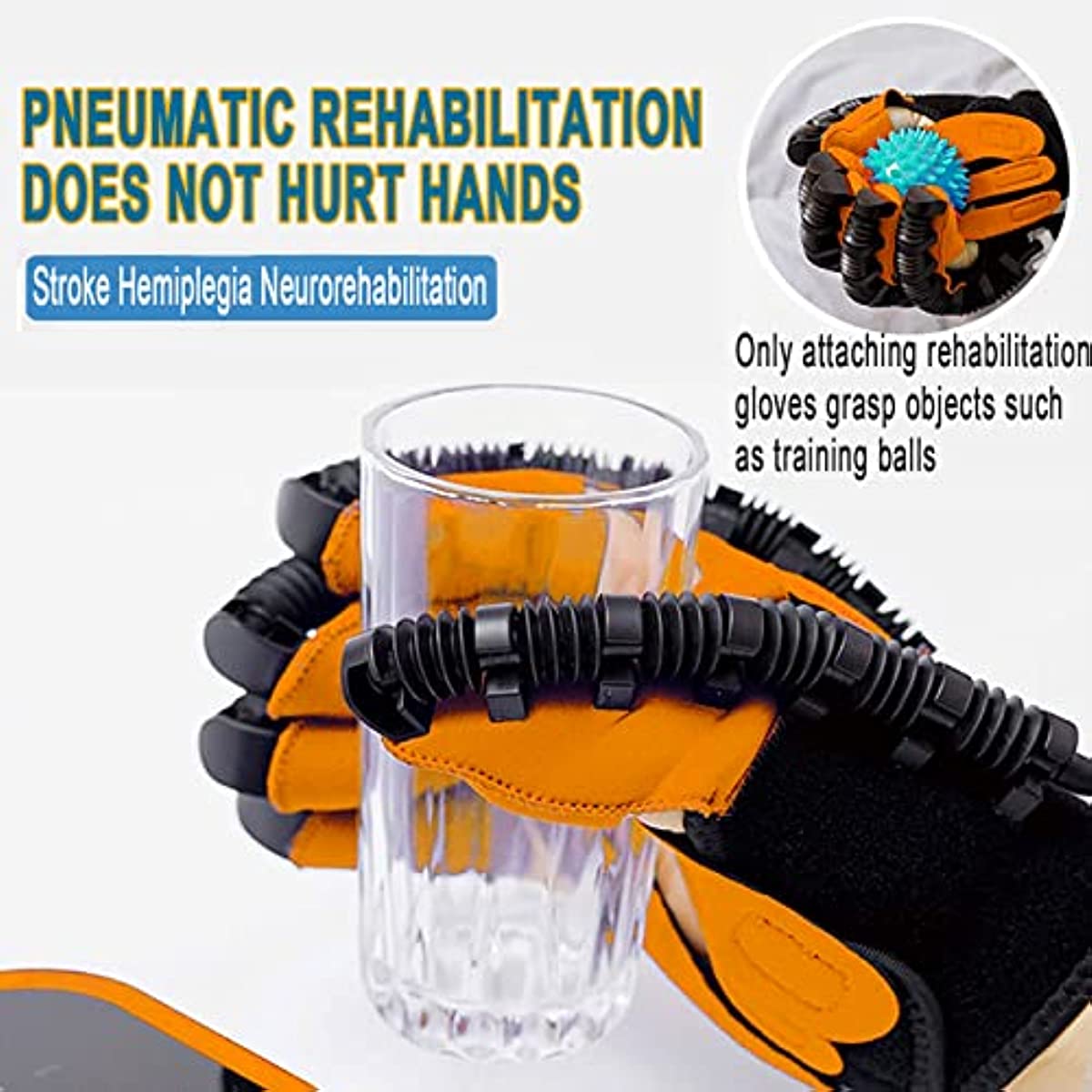 Rehabilitation Robot Gloves Upgrade Hemiplegia Hand Stroke Recovery Equipment, Finger Exerciser & Hand Strengthener Physical Therapy Equipment for Hand Dysfunction Patients(Color:Left hand,Size:Medium)