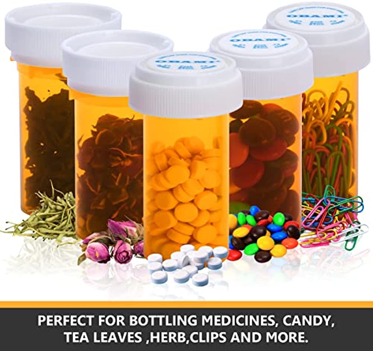 Plastic Empty Pill Bottles with Double Sided Use (Child Resistant & Easy Open) Caps - Medicine Container Pill Cases Dispenser Organizers (13 Dram, 12pcs)