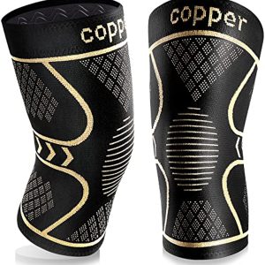 Copper Knee Braces for Knee Pain 2 Pack, Knee Compression Sleeve Support for Men and Women, Medical Grade Knee Pads for Running, Hiking, Working, Arthritis, ACL, Meniscus Tear, Joint Pain Relief