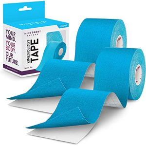 Kinesiology Tape - Light Blue (1 Pack) - Medical Grade Uncut 5cm x 5m Roll - Ideal for Athletic Sports Physio Strapping and Muscle Injury & Support - Includes eGuide