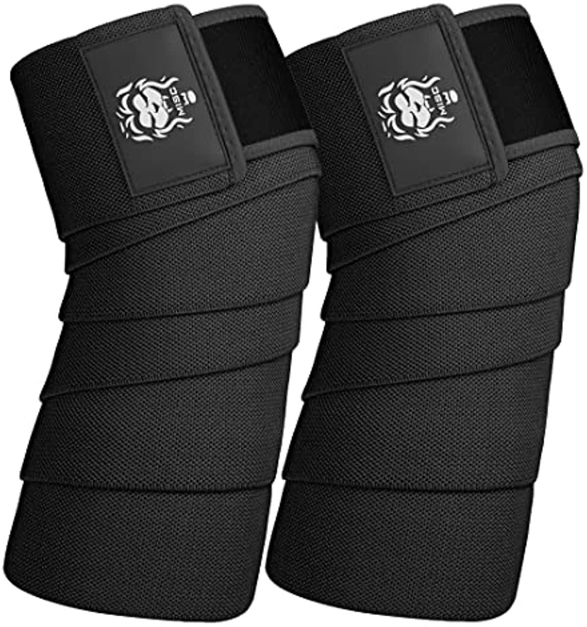 MISC Brands Knee Braces for Knee Pain – One Pair Knee Wraps with Hook and Loop Closure – Stretchable Nylon and Spandex Knee Sleeves – Optimal Knee Compression for Men and Women