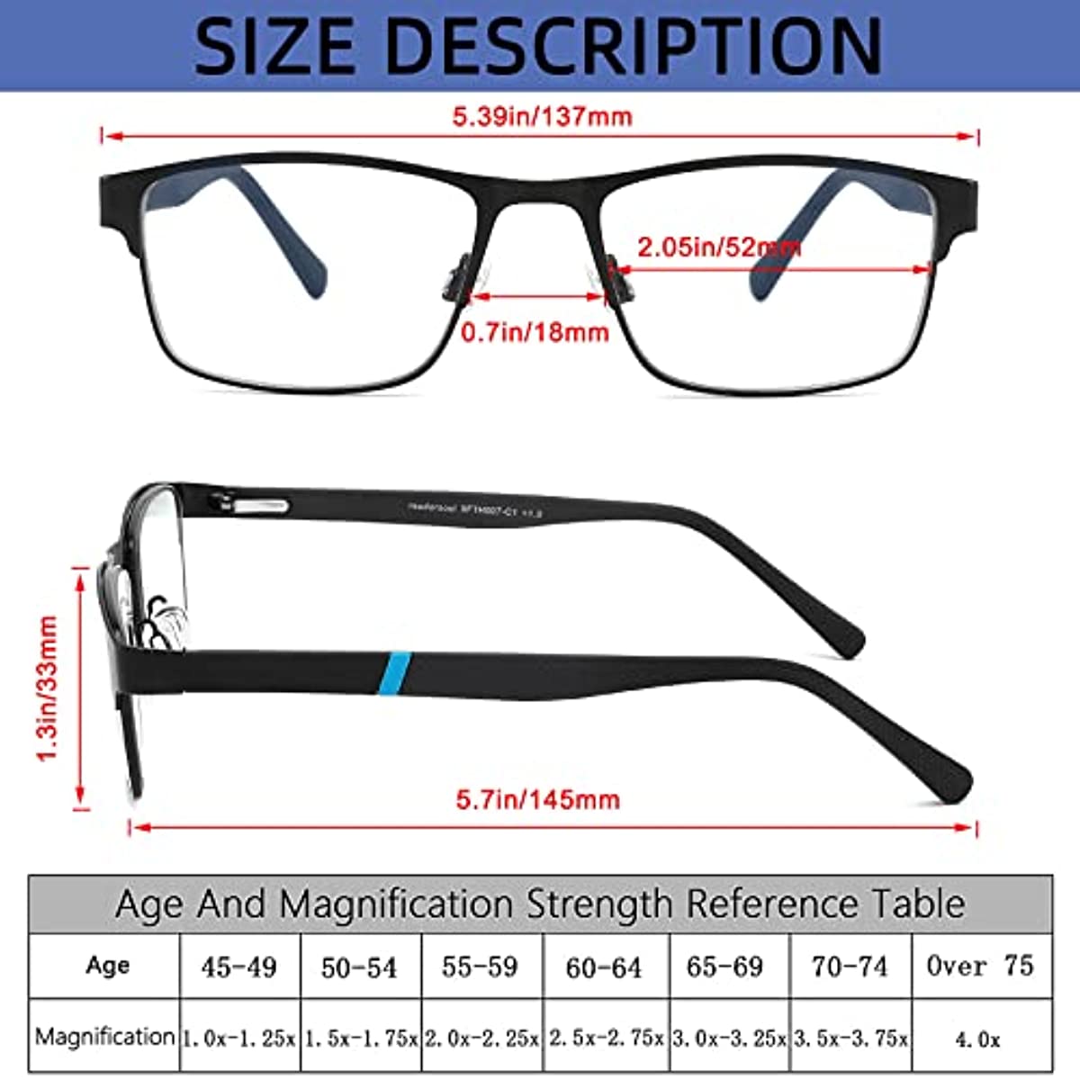 3-Pack Reading Glasses for Men Blue Light Blocking Trendy Metal Frame Computer Readers with Spring Hinges Anti Eye Strain/Glare Uv Ray Filter Eyeglasses(+1.5 Magnification Strength)