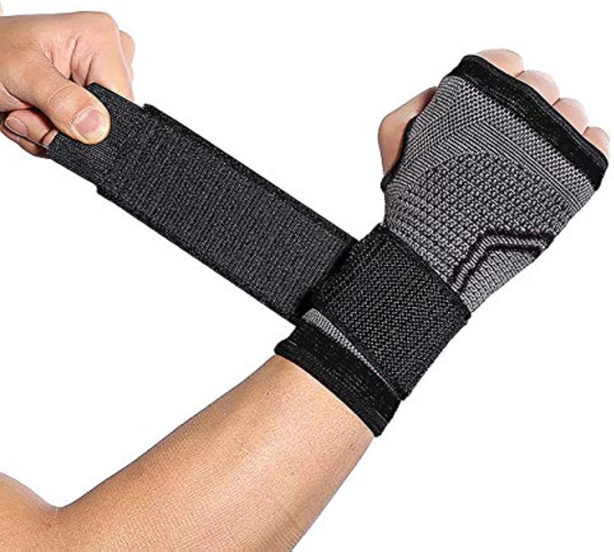 HiRui 2-Pack Wrist Brace Wrist Wrap, Wrist Strap Hand Compression Sleeves Support for Fitness Weightlifting MTB Tendonitis Sprains Recovery, Carpal Tunnel Arthritis, Pain Relief (Black, Small)