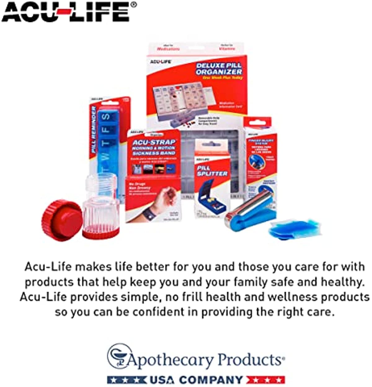 Acu-Life Pill Cutter and Splitter, Retractable Blade, Cuts Pills, Vitamins, Tablets, Travel Size