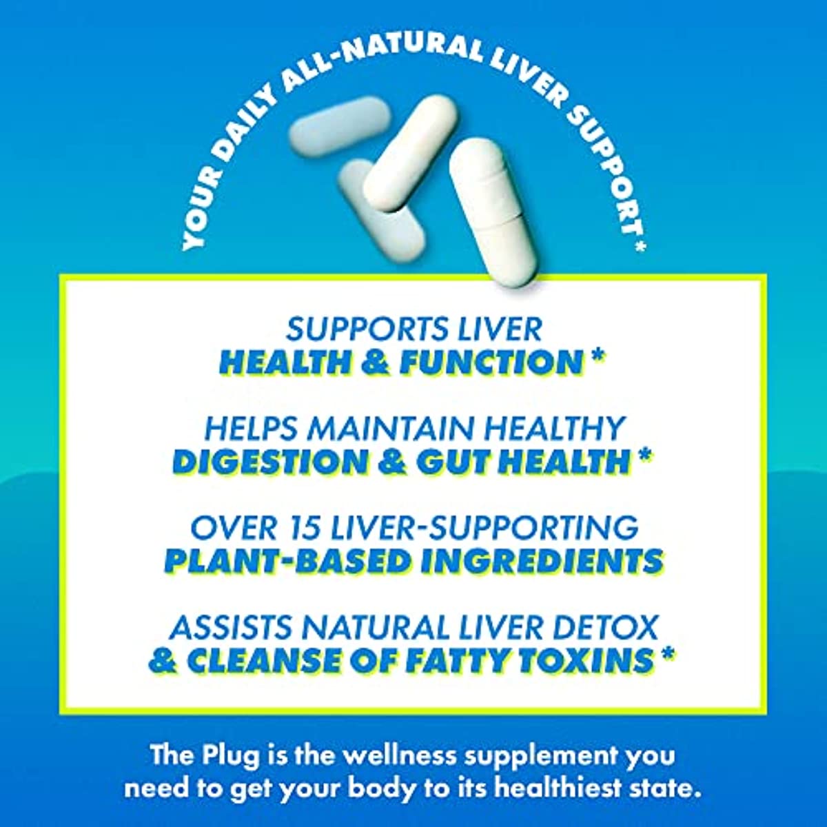 The Plug Liver Cleanse Detox & Repair, Fatty Liver Support Supplement Pills - 20 Herbal Liver Capsules, Made with Milk Thistle, Turmeric & Vitamin B for Healthy Digestive & Immune System
