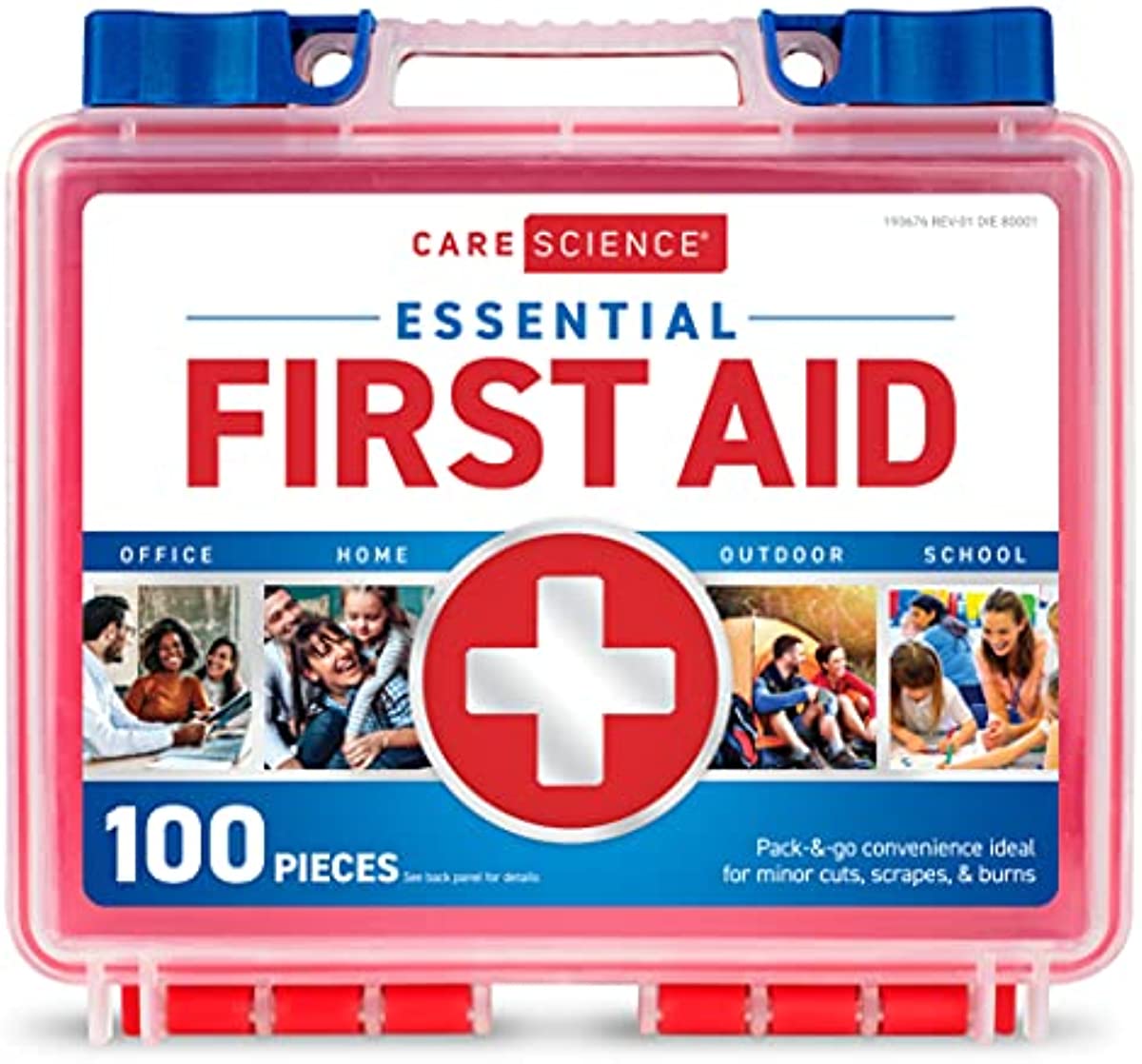 Care Science First Aid Kit, 100 Pieces | Professional Use for Travel, Work, School, Home, Car, Survival, Camping, Hiking, and More
