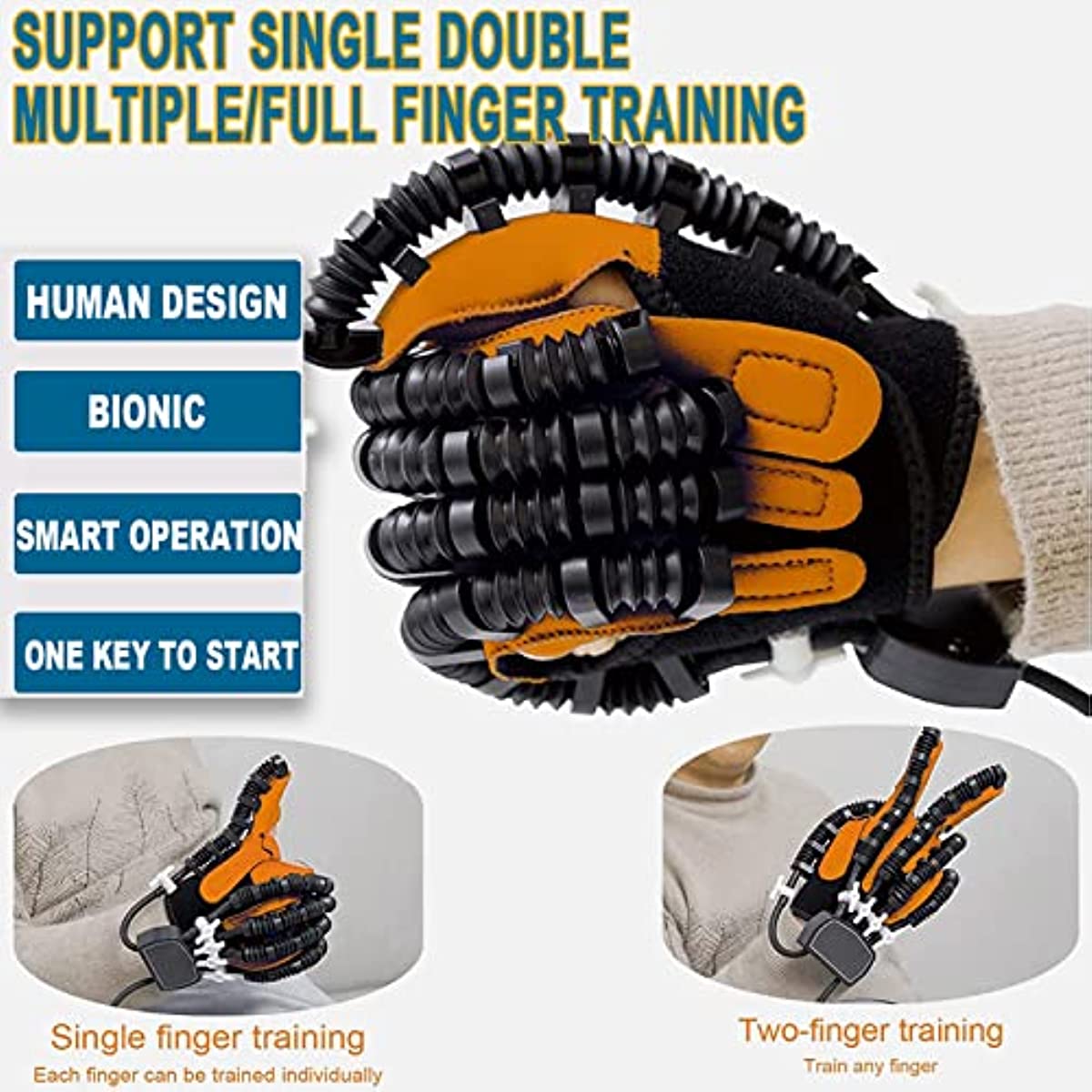 Rehabilitation Robot Gloves Upgrade Hemiplegia Hand Stroke Recovery Equipment, Finger Exerciser & Hand Strengthener Physical Therapy for Hand Dysfunction Patients(Color:Right hand,Size:Small)
