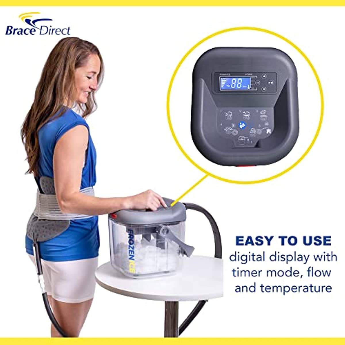 Frozen Ice Circulation Therapy Machine - Shoulder, Knee, Ankle, and Back Pain Post Surgery, Cryotherapy for Joint Pain, Sore Muscles, Post Workout Tendonitis and Inflammation by Brace Direct