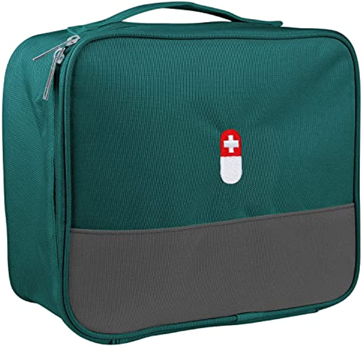 First Aid Bag, Empty Medical Supplies Organizer Bag Portable Trauma Kit for Home Office Kitchen Traveling Hiking Camping Backpacking Cycling, Green