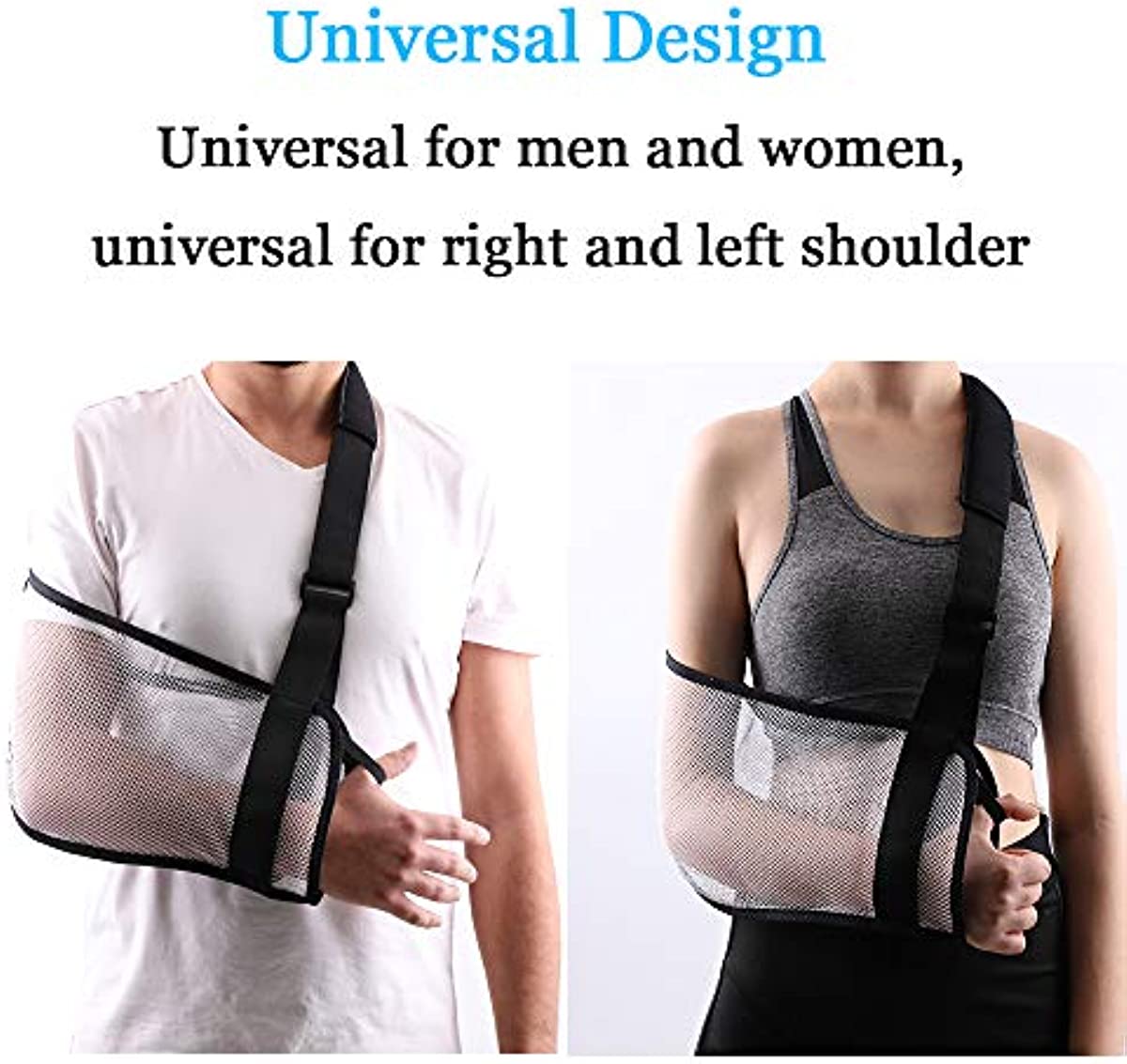 Mesh Arm Shoulder Sling Great Shower Bath Sling Used after rotator cuff Shoulder Surgery Arm Brace Support for Men and Women,White
