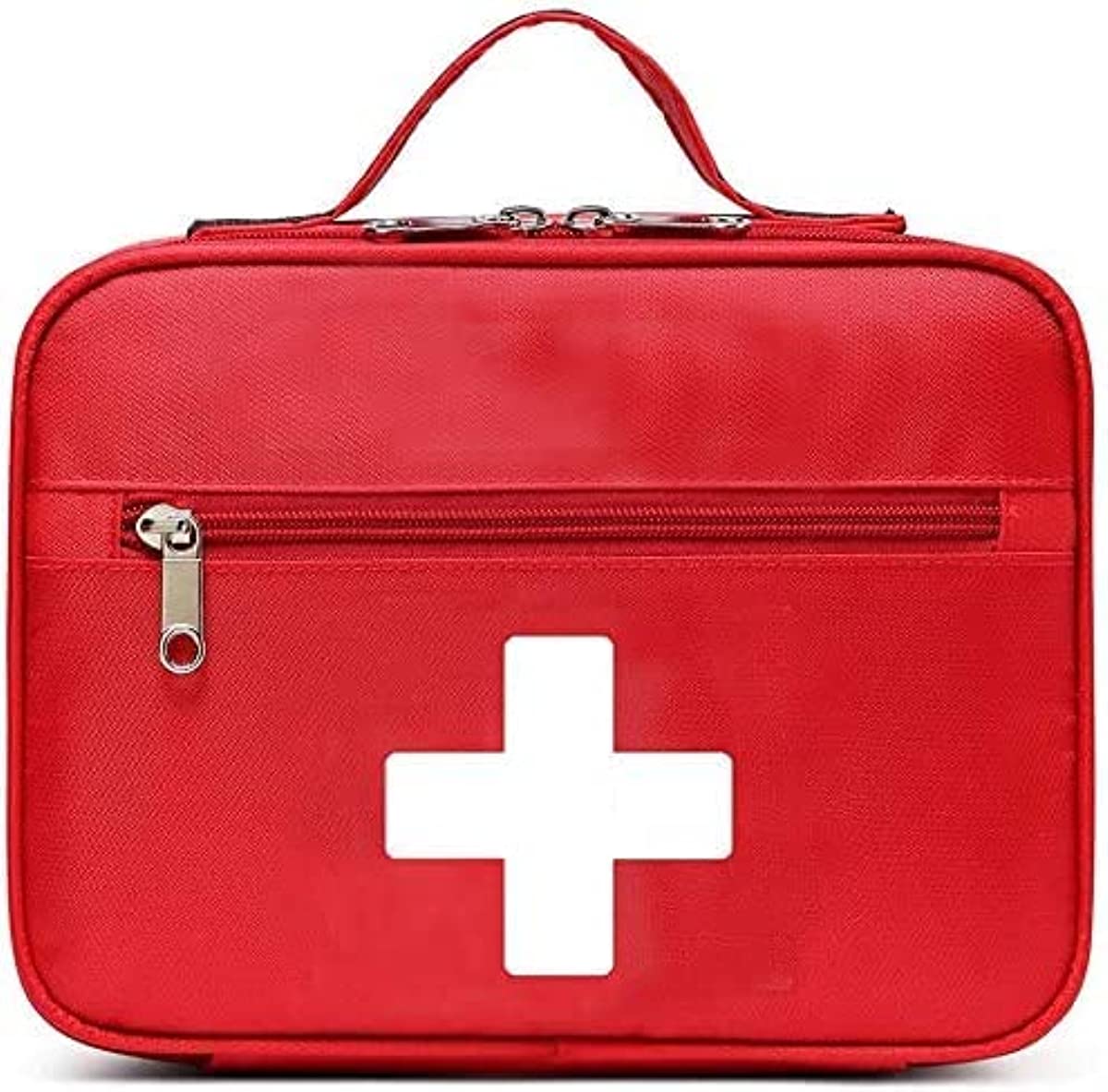 Gatycallaty First Aid Bag Empty Emergency Treatment Medical Bags Multi-Pocket for Home School Office Car Traveling Hiking Trip Daycare (LARGE -RED)