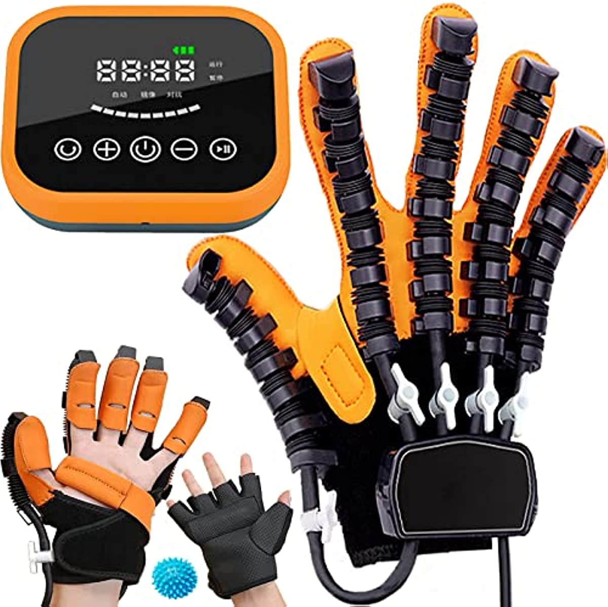Rehabilitation Robot Gloves Upgrade Hemiplegia Hand Stroke Recovery Equipment, Finger Exerciser & Hand Strengthener Physical Therapy for Hand Dysfunction Patients(Color:Right hand,Size:Small)