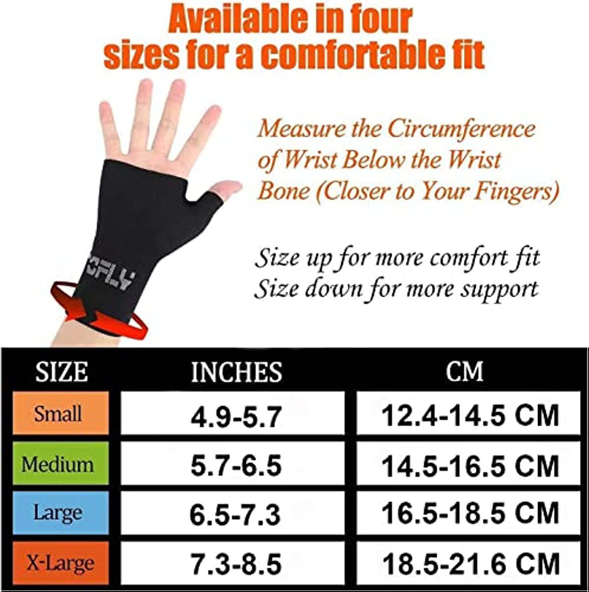 TOFLY® Wrist & Thumb Support Sleeve, 1 Pair Compression Arthritis Gloves for Unisex, Ideal for Carpal Tunnel, Wrist Pain & Fatigue, Sprains, RSI, Tendonitis, Hand Instability, Sports, Typing, Black S