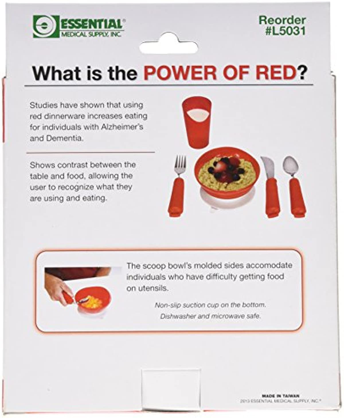 Essential Medical Supply Power of Red Scoop Bowl for Alzheimers and Dementia