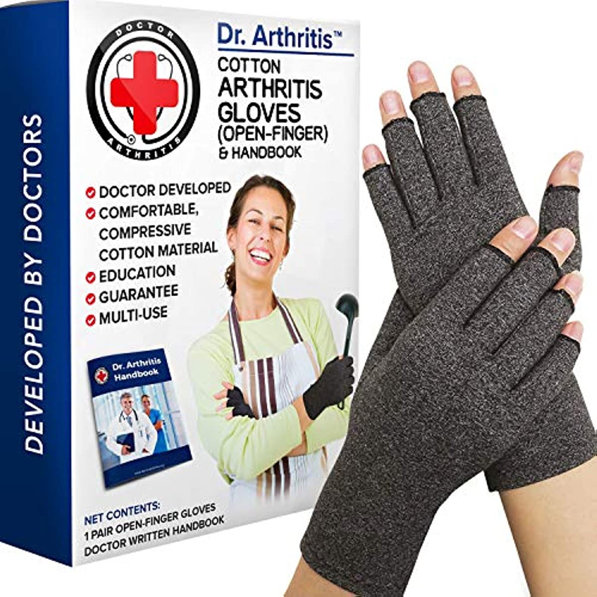 Dr. Arthritis Compression Gloves for Women and Men: Arthritis Pain Relief for Hands, Daily Comfortable Wrist Support (X-Small, 1 Pair)