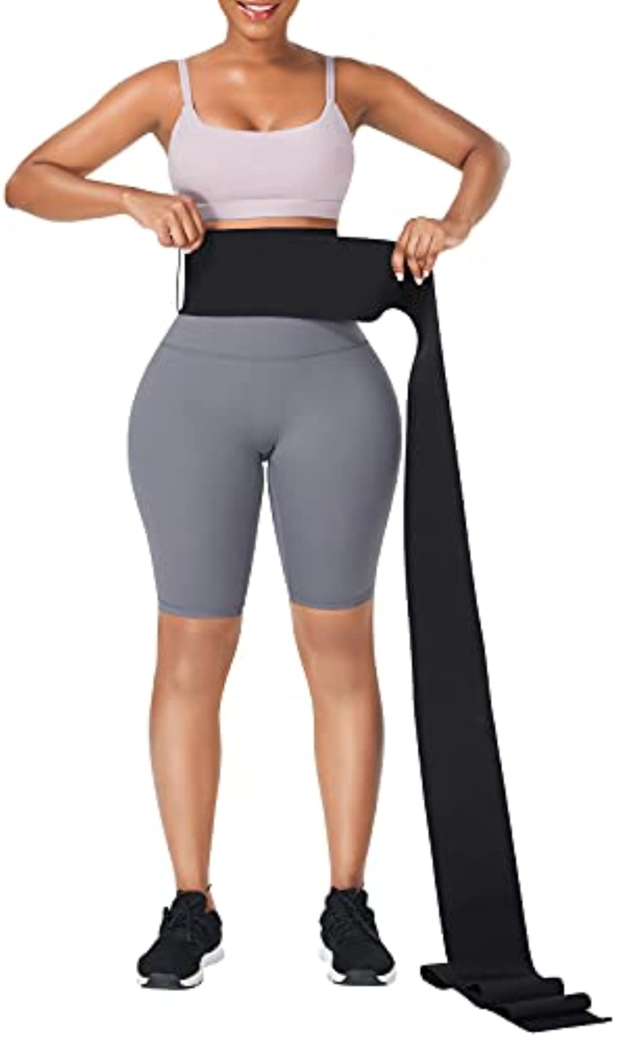 FeelinGirl Waist Trainer for Women Bandage Wrap Sauna Belt Long Torso Tummy Wraps Belly Body Shaper Waist Trimmer Belt