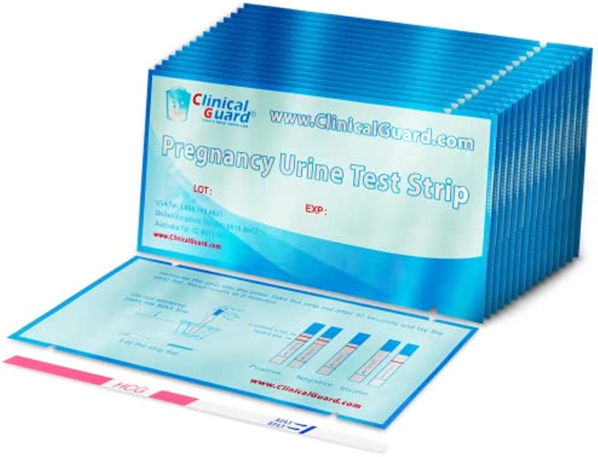 ClinicalGuard® Pregnancy Test Strips, Individually Sealed Early Home Detection HCG Test Pregnancy Kit (Pack of 25 Pregnancy Tests)