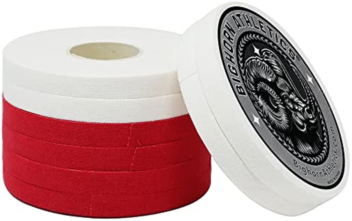 Bighorn Athletics Jiu-Jitsu & Judo Finger Tape, 0.3-Inch x 45-feet, 8-Rolls (Red & White)