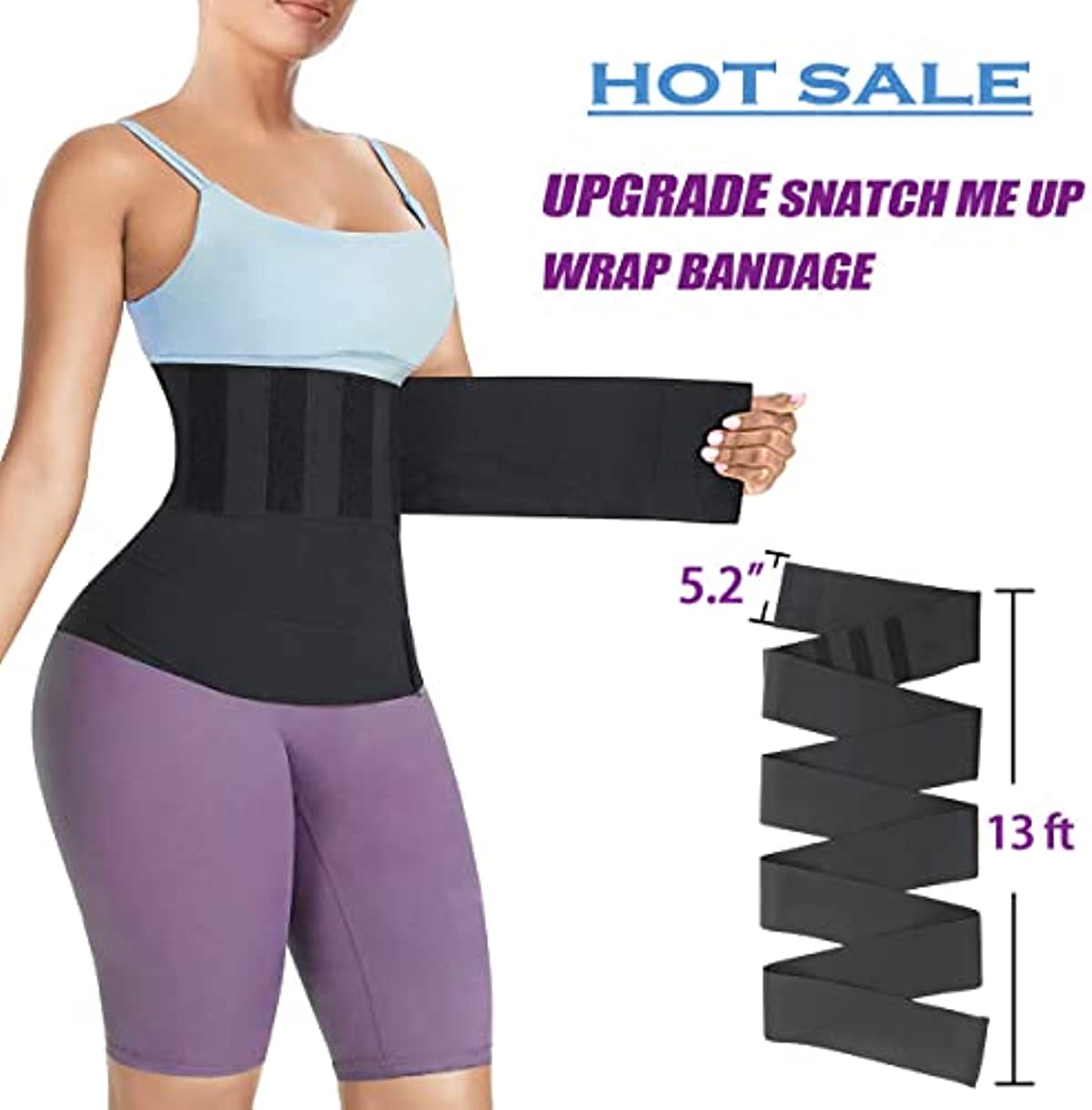 Wrap Waist Trainer for Women Waist Wraps for Stomach Snatch Me Up Bandage Tummy Wrap Plus Size Trimmer Belt Sweat Body Belly