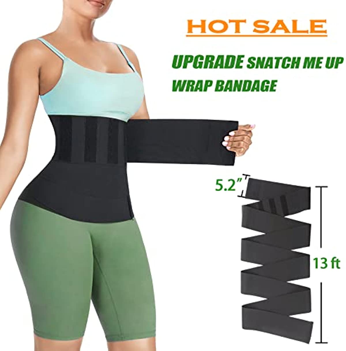 UliUli Waist Trainer for Women Snatch Me Up Bandage Tummy Wrap Invisible Plus Size Trimmer Belt Snatcher