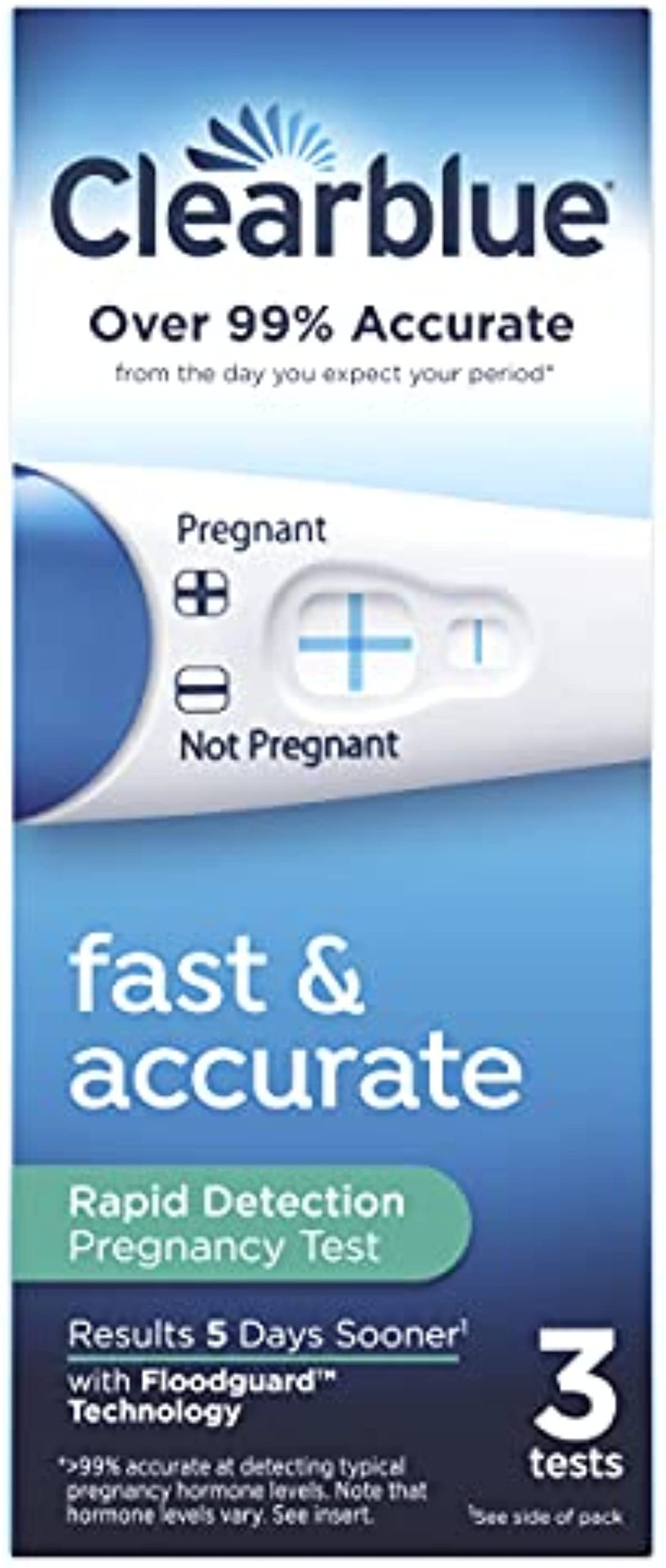 Clearblue Rapid Detection Pregnancy Test, 3 Count Prueba de embarazo Rapid Detection Clearblue