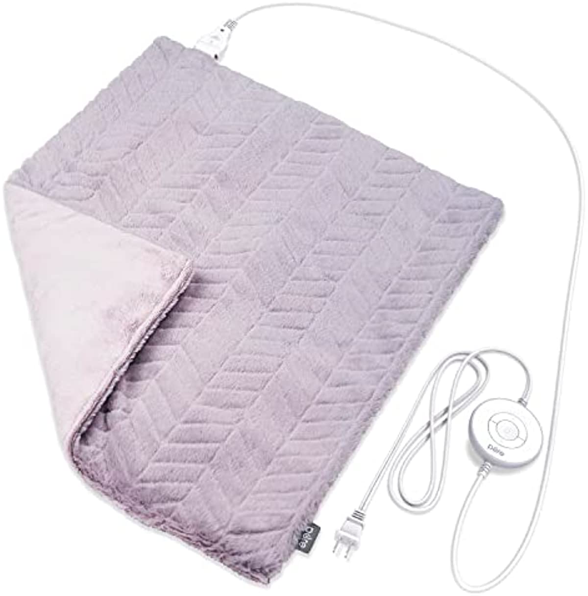 Pure Enrichment® PureRadiance™ Ultra-Wide Luxury Heating Pad for Cramps & Back Pain Relief, Modern Design, Soft Faux Fur, Micromink, 6 Heat Settings, Machine Washable, Large, 20” x 24” (Amethyst Dusk)