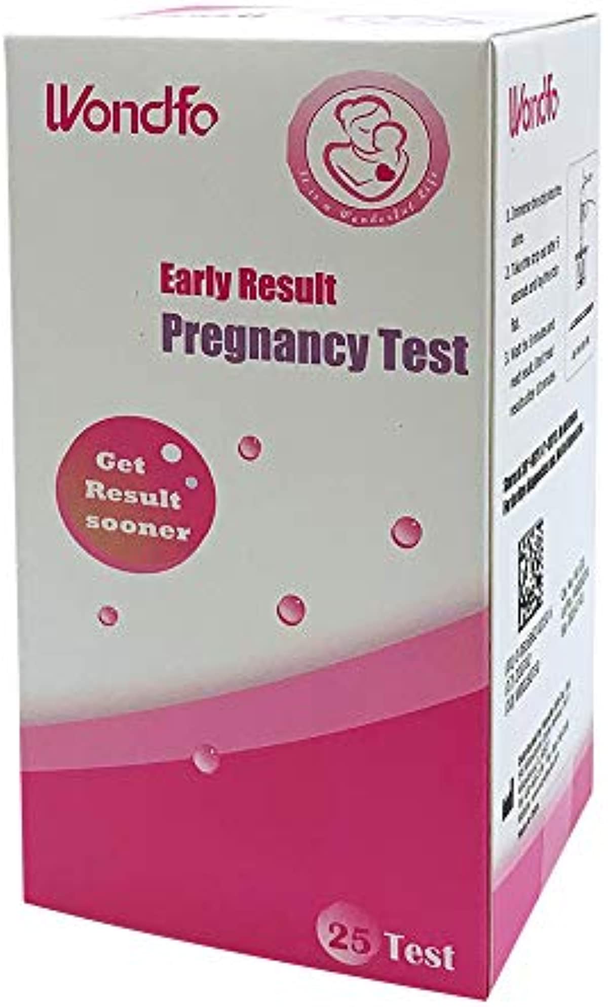 Wondfo Pregnancy Test Strips Early Detection - Extra Sensitive 10 MIU/ML HCG Early Predictor Kit (25 Count)