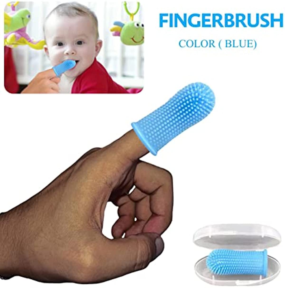 Silicone Baby Finger Toothbrush with 360° Bristles, Toddler Toothbrush Age 1-2, 100{6f0234061ce864f4be6eb94402f0ec8b7bd6ca8016a987b3012c939597c552ee} BPA Free for Babies and Toddlers, 360 Degree Design Infant Toothbrush for Teeth and Gums (1 Pack)